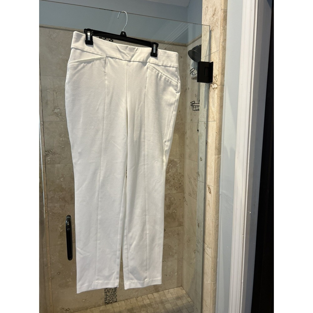 Chicos So Slimming White Pull On Stretch Legging Dress Pants Size 2 Regular